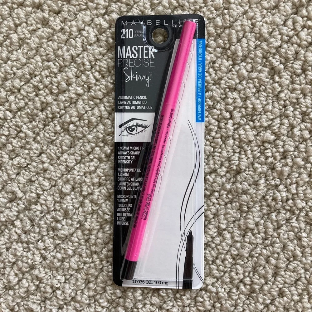 NEW Maybelline Pencil Eyeliner Master Precise Skinny 210 Defining Black NIB